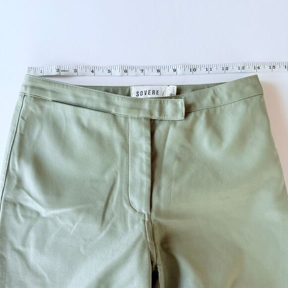 Sovere Influence Faux Leather Mid-Rise Boot Leg Pants in Green Tea Size Small - Picture 13 of 14